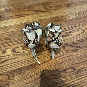 Snake skin sandals with heel